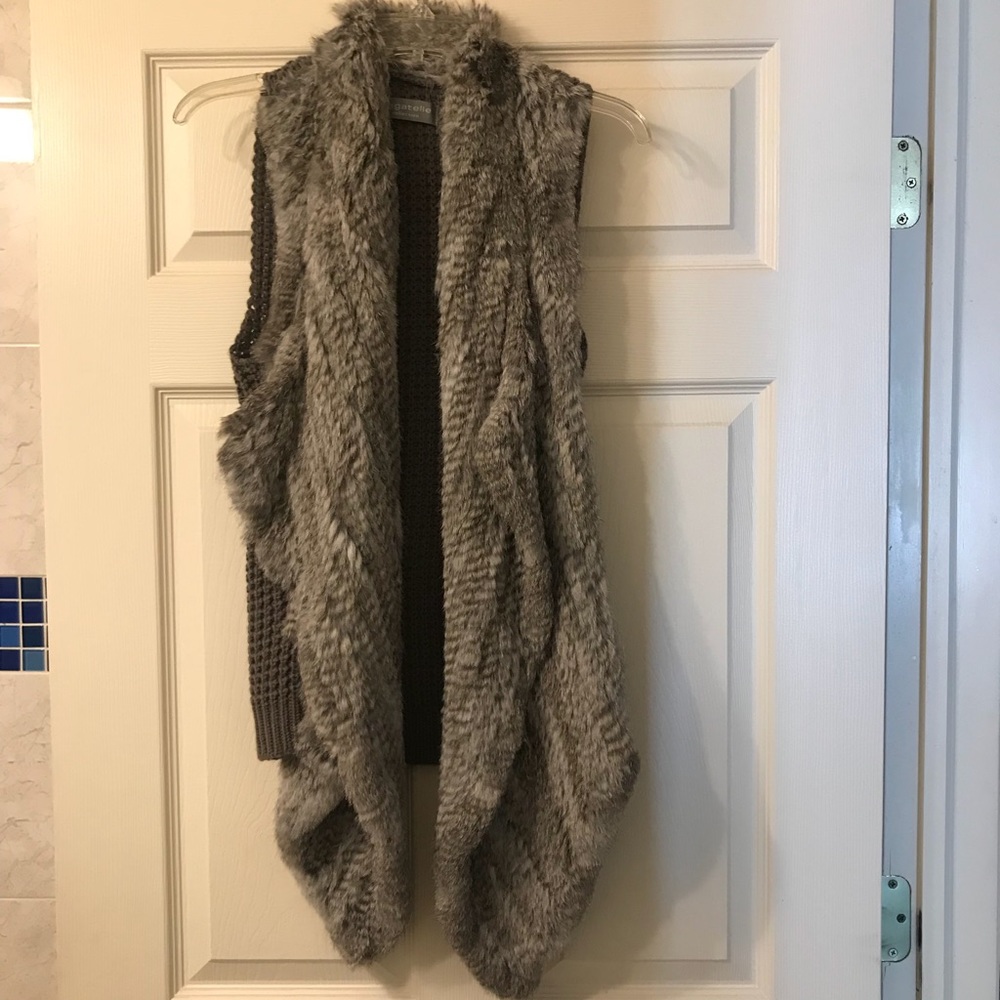 Bagatelle knitted fur draped vest